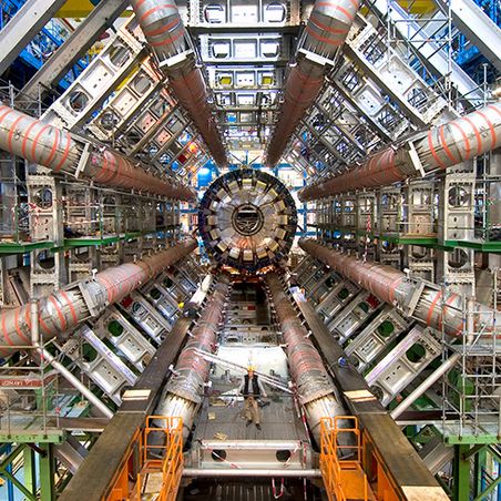 100 Meter in der Tiefe: Mit dem ATLAS-Teilchen­detektor wurde das Higgs-Boson nachgewiesen. Bild: CERN/Maximilien Brice